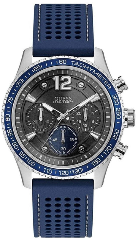 Guess Fleet Chronograph Black Dial Blue Rubber Strap Watch for Men - W0971G2 Authentic Buy Shop Now