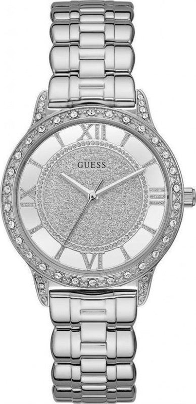 Guess Ethereal Diamonds Silver Dial Silver Steel Strap Watch for Women - W1013L1 Authentic Buy Shop Now