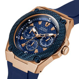 Guess Legacy Blue Dial Blue Silicone Strap Watch For Men - W1049G2 Authentic Buy Shop Now
