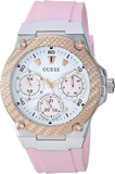 Guess Zena Quartz White Dial Pink Rubber Strap Watch For Women - W1094L4 Authentic Buy Shop Now