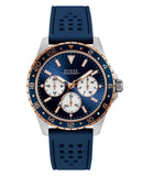 Guess Odyssey Multifunction Blue Dial Blue Rubber Strap Watch For Men - W1108G4 Authentic Buy Shop Now