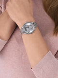 Guess Tri Glitz Quartz Silver Dial Silver Mesh Bracelet Watch For Women - W1142L1 Authentic Buy Shop Now