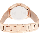Guess Tri Glitz Quartz Diamonds Rose Gold Dial Rose Gold Mesh Bracelet Watch For Women - W1142L4 Authentic Buy Shop Now