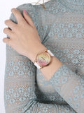 Guess Crush Crystals Gold Dial White Rubber Strap Watch for Women - W1223L3 Authentic Buy Shop Now