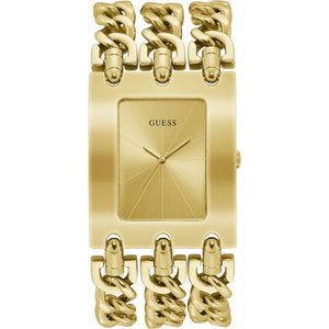 Guess Mod Heavy Metal Gold Dial Gold Steel Strap Watch For Women - W1117L2 Authentic Buy Shop Now