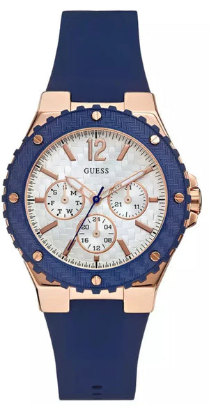 Guess Overdrive White Dial Blue Rubber Strap Watch for Women - W0149L5 Authentic Buy Shop Now