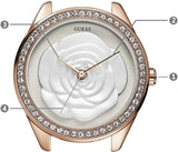Guess Mini Rose Diamonds White Dial White Leather Strap Watch For Women - U85142l3 Authentic Buy Shop Now