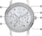 Guess Enchanting Diamonds Silver Dial Silver Steel Strap Watch for Women - W0305L1 Authentic Buy Shop Now