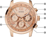 Guess Sunrise Quartz Rose Gold Dial Rose Gold Steel Strap Watch For Women - W0330L2 Authentic Buy Shop Now