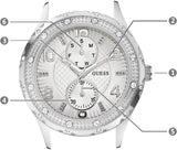 Guess Siren White Dial Silver Steel Strap Watch for Women - W0442L1 Authentic Buy Shop Now
