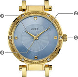 Guess Park Avenue Blue Dial Gold Steel Strap Watch For Women - W0695L2 Authentic Buy Shop Now