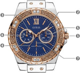 Guess Limelight Quartz Analog Blue Dial Blue Denim Strap Watch For Women - W0775l10 Authentic Buy Shop Now