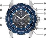Guess Octane Chronograph Blue Dial Two Tone Steel Strap Watch for Men - W1046G2 Authentic Buy Shop Now