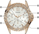 Guess Swirl Quartz Silver Dial White Rubber Strap Watch For Women - W1096l2 Authentic Buy Shop Now
