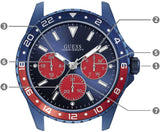 Guess Odyssey Analog Blue Dial Blue Rubber Strap Watch For Men - W1108G1 Authentic Buy Shop Now