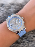 Guess Heiress Diamonds Blue Dial Blue Rubber Strap Watch for Women - GW0407L1 Authentic Buy Shop Now