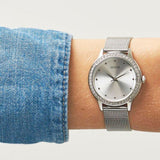 Guess Chelsea Quartz Silver Dial Silver Mesh Strap Watch For Women - W0647L6 Authentic Buy Shop Now