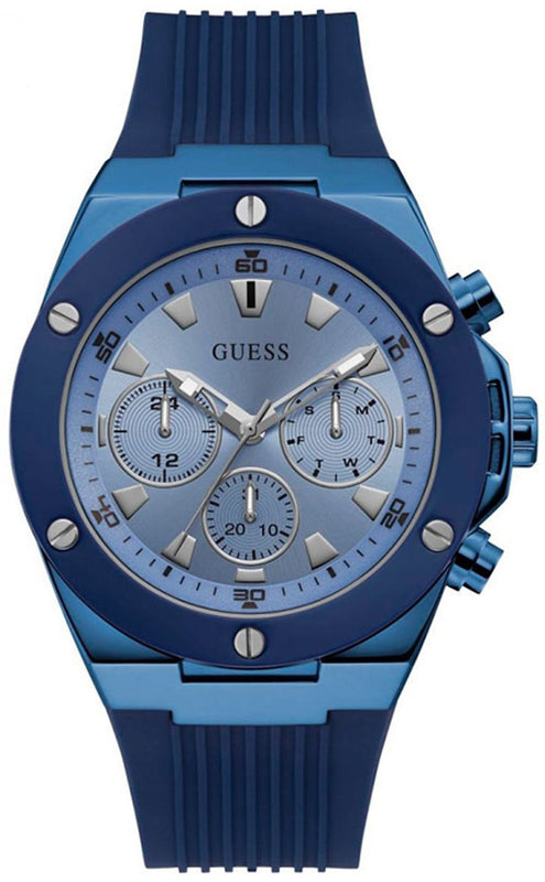 Guess Poseidon Blue Dial Blue Rubber Strap Watch for Men - GW0057G3 Authentic Buy Shop Now