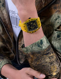Guess Phoenix Multi Function Black Dial Yellow Rubber Strap Watch for Men - GW0203G6 Authentic Buy Shop Now