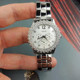 Guess Dazzler Diamonds Silver Dial Silver Steel Strap Watch for Women - W0335L1 Authentic Buy Shop Now