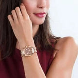 Guess Mini Sunrise Chronograph Quartz Rose Gold Dial Rose Gold Steel Strap Watch For Women - W0448L3 Authentic Buy Shop Now