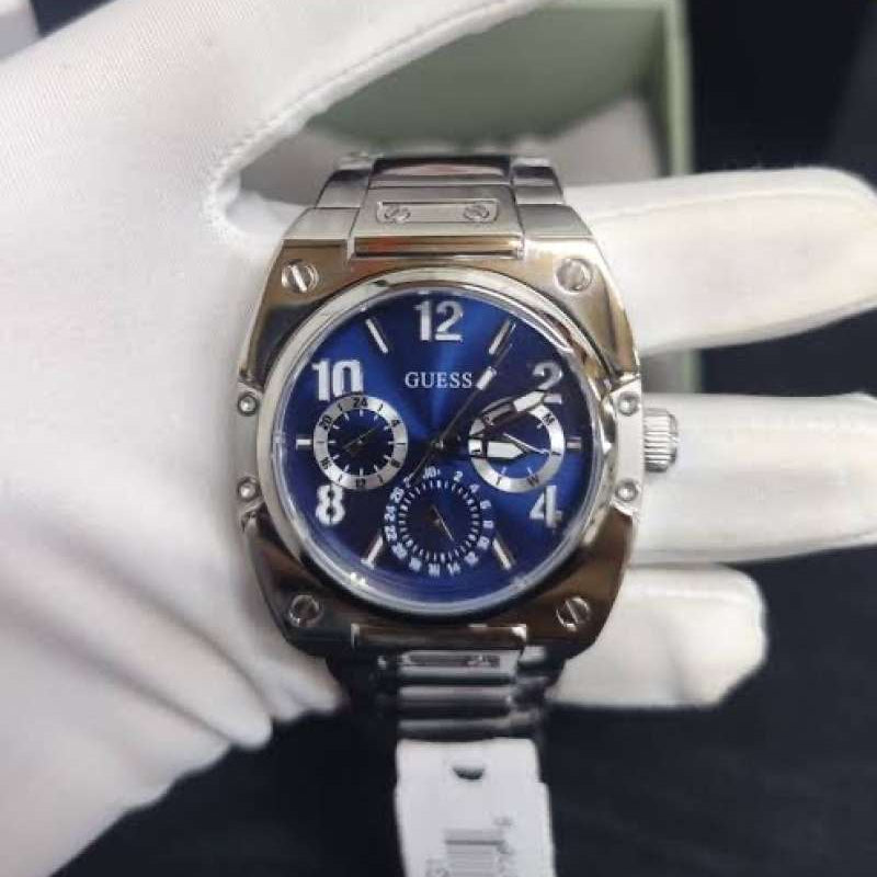 Guess Prodigy Chronograph Blue Dial Silver Steel Strap Watch For Men - GW0624G1 Authentic Buy Shop Now