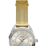 Guess Whisper Silver Dial Gold Mesh Bracelet Watch for Women - W1084L2 Authentic Buy Shop Now