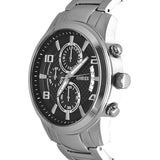 Guess Exec Chronograph Quartz Black Dial Silver Steel Strap Watch For Men - W0075G1 Authentic Buy Shop Now