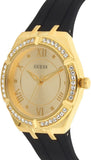 Guess Cosmo Diamonds Gold Dial Black Rubber Strap Watch for Women - GW0034L1 Authentic Buy Shop Now