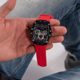 Guess Phoenix Multifunction Black Dial Red Rubber Strap Watch for Men - GW0203G4 Authentic Buy Shop Now