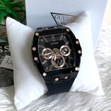 Guess Phoenix Multifunction Black Dial Black Silicone Strap Watch For Men - GW0203G8 Authentic Buy Shop Now