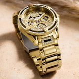 Guess Queen Quartz Gold Dial Gold Steel Strap Watch For Women - GW0464L2 Authentic Buy Shop Now