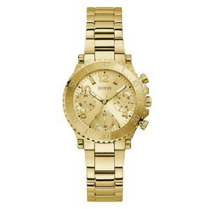 Guess Cosmic Chronograph Gold Dial Gold Steel Strap Watch for Women - GW0465L1 Authentic Buy Shop Now