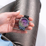 Guess Heiress Multifunction Diamonds Purple Dial Purple Steel Strap Watch for Women - GW0440L3 Authentic Buy Shop Now