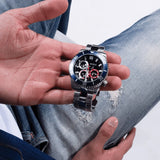 Guess Axle Multifunction Black Dial Silver Steel Strap Watch For Men - GW0488G1 Authentic Buy Shop Now