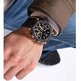 Guess Edge Chronograph Black Dial Black Leather Strap Watch For Men - GW0492G1 Authentic Buy Shop Now