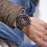 Guess Edge Chronograph Brown Dial Brown Leather Strap Watch For Men - GW0492G2 Authentic Buy Shop Now