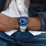 Guess Phoenix Multifunction Blue Dial White Rubber Strap Watch for Men - GW0499G6 Authentic Buy Shop Now