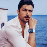 Guess Phoenix Multifunction Blue Dial White Rubber Strap Watch for Men - GW0499G6 Authentic Buy Shop Now