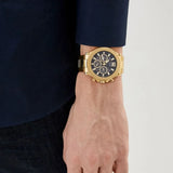 Guess Edge Chronograph Black Dial Gold Steel Strap Watch For Men - GW0539G2 Authentic Buy Shop Now