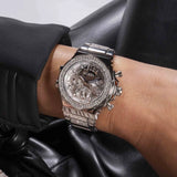 Guess Fusion Chronograph Crystals Silver Dial Silver Steel Strap Watch For Women - GW0552L1 Authentic Buy Shop Now