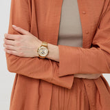 Guess Fusion Chronograph Gold Dial Gold Steel Strap Watch for Women - GW0552L2 Authentic Buy Shop Now