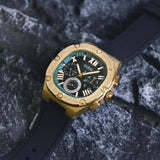 Guess Headliner Multifunction Green Dial Black Silicone Strap Watch For Men - GW0571G3 Authentic Buy Shop Now
