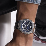 Guess Headliner Multifunction Blue Dial Silver Steel Strap Watch For Men - GW0572G1 Authentic Buy Shop Now