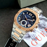 Guess Headliner Multifunction Blue Dial Two Tone Steel Strap Watch For Men - GW0572G4 Authentic Buy Shop Now