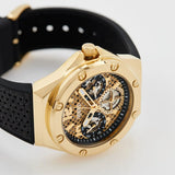 Guess Asteria Multifunction Gold Dial Black Rubber Strap Watch For Women - GW0620L2 Authentic Buy Shop Now