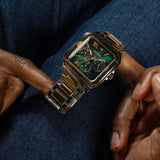 Guess Dress Chronograph Multifunction Green Dial Two Tone Steel Strap Watch For Men - GW0631G1 Authentic Buy Shop Now