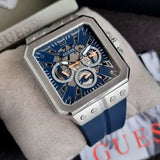 Guess Leo Chronograph Navy Blue Dial Blue Silicone Strap Watch For Men - GW0637G1 Authentic Buy Shop Now