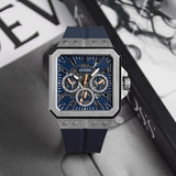Guess Leo Chronograph Navy Blue Dial Blue Silicone Strap Watch For Men - GW0637G1 Authentic Buy Shop Now