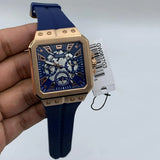 Guess Leo Chronograph Blue Dial Blue Silicone Strap Watch For Men - GW0637G3 Authentic Buy Shop Now